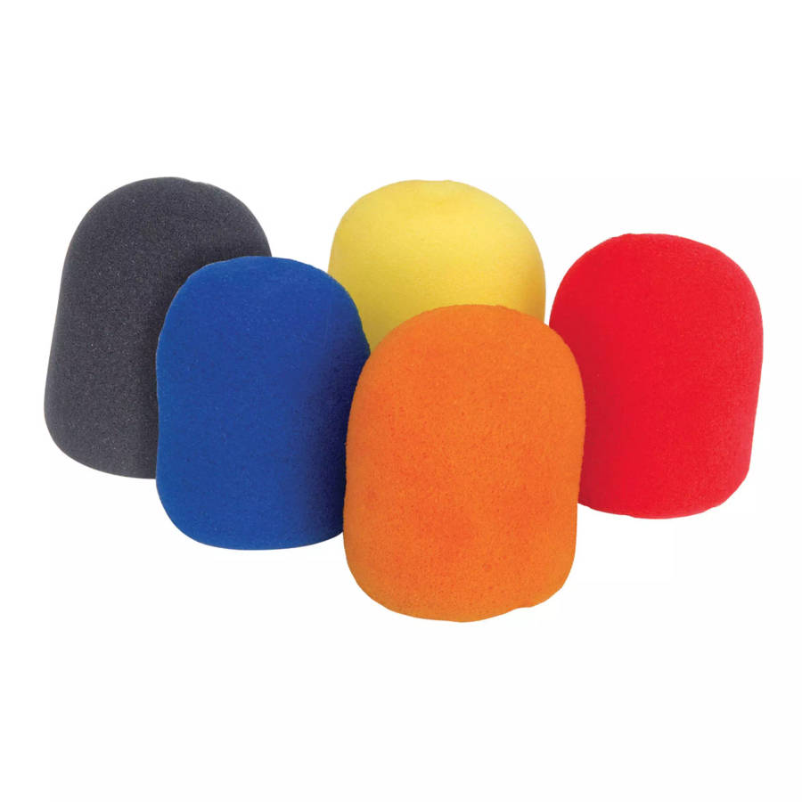 QTX MICROPHONE WINDSHIELD COLOURED 35MM 5PC