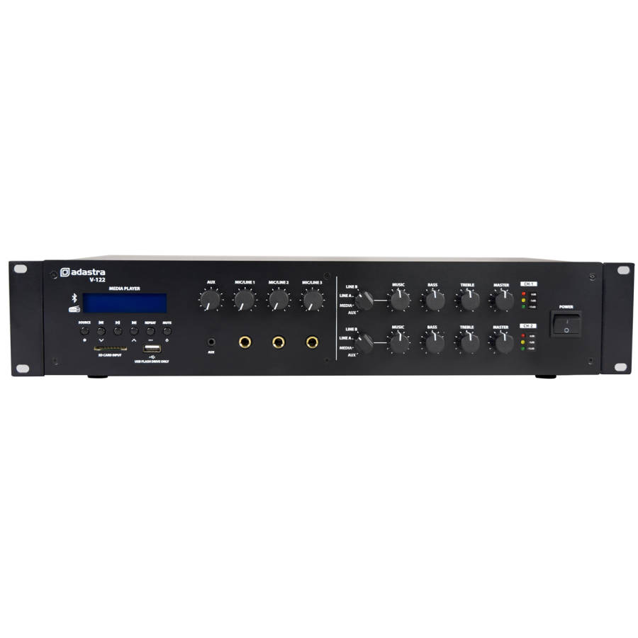 ADASTRA V-122 MIXER AMPLIFIER 2x 120W FM/USB/SD/BT/DAB+ 100V 2 ZONE