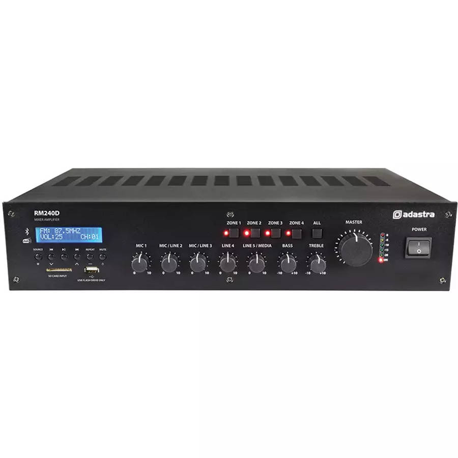 ADASTRA RM240D MIXER AMPLIFIER USB/BT/FM/DAB+ 100V 240W