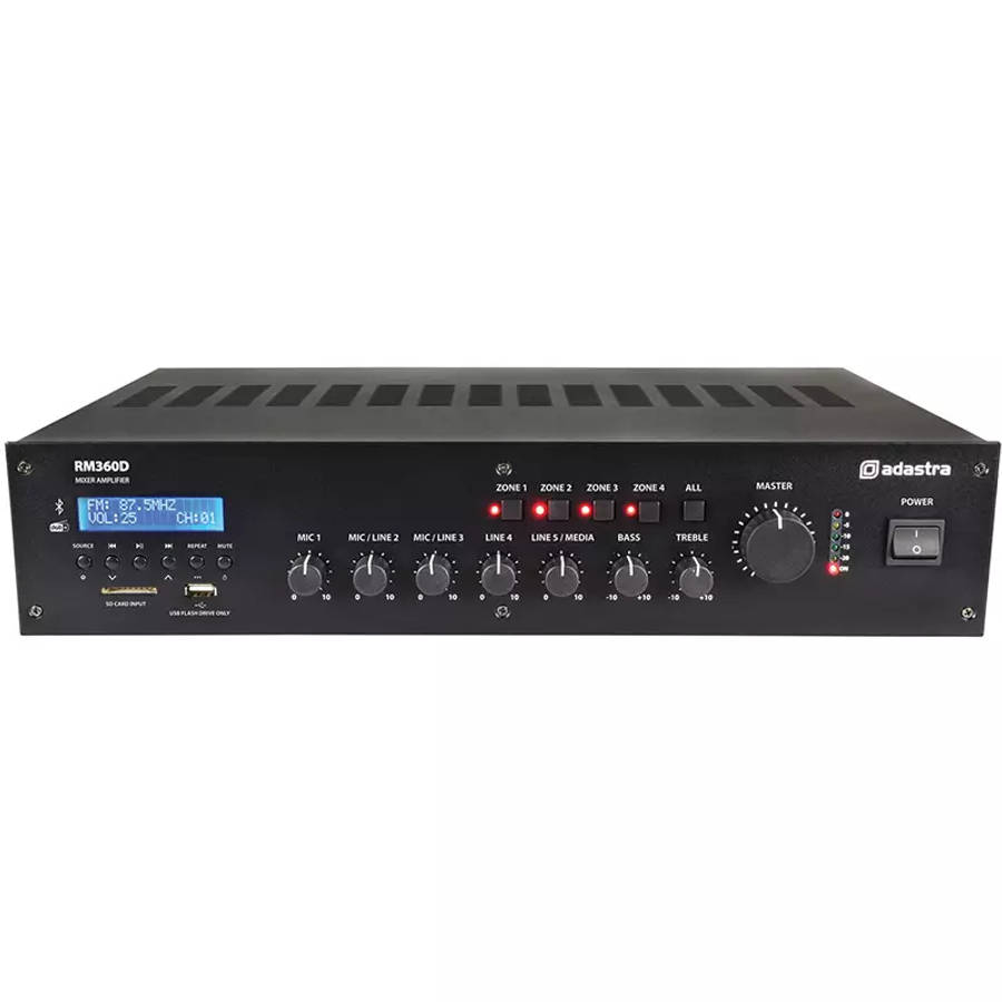ADASTRA RM360D MIXER AMPLIFIER USB/BT/FM/DAB+ 100V 360W