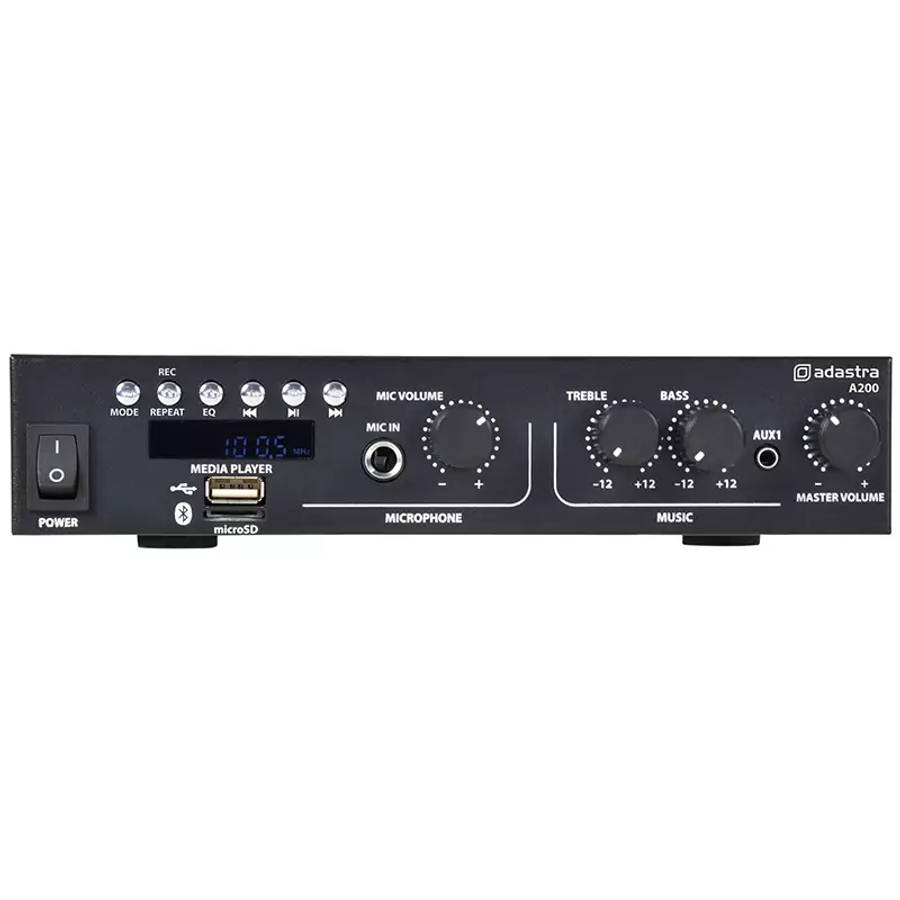 ADASTRA A200 COMPACT STEREO PA MIXER-AMPLIFIER USB/BT/FM 8OHM 2 X 100W