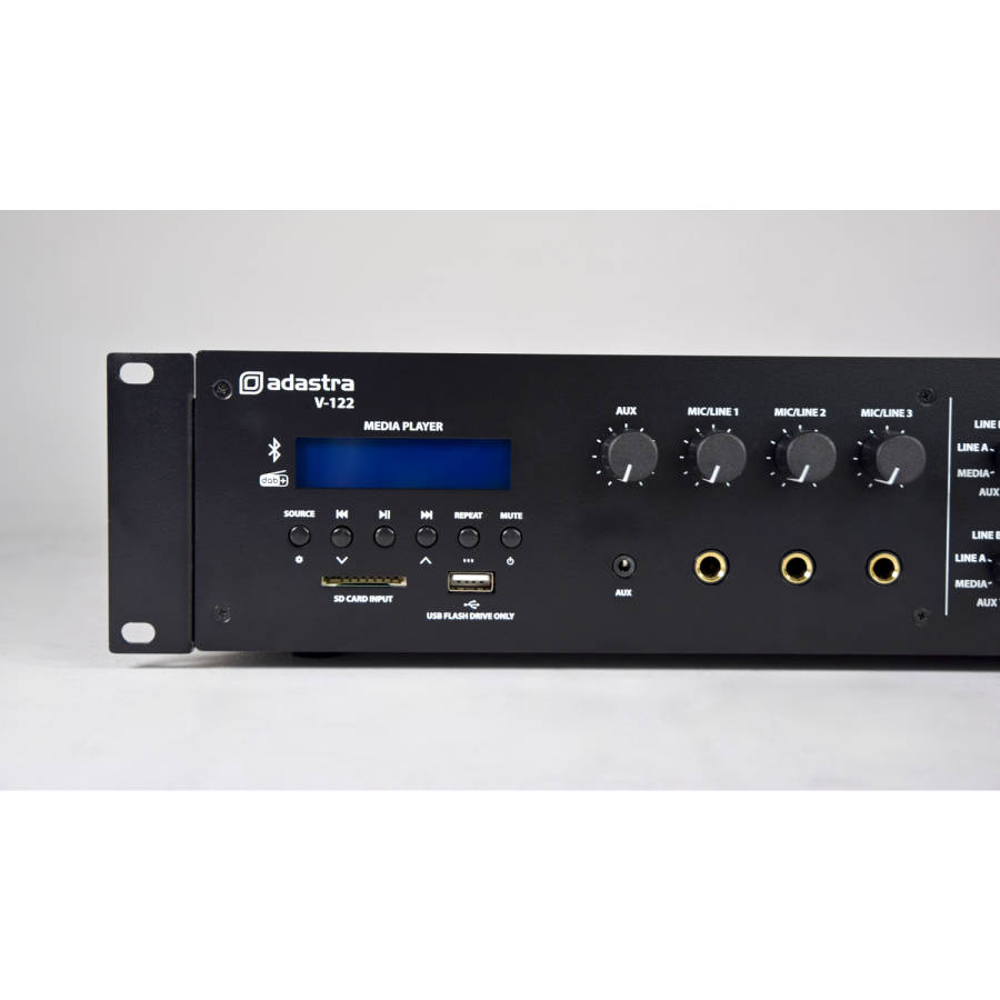ADASTRA V-122 MIXER AMPLIFIER 2x 120W FM/USB/SD/BT/DAB+ 100V 2 ZONE