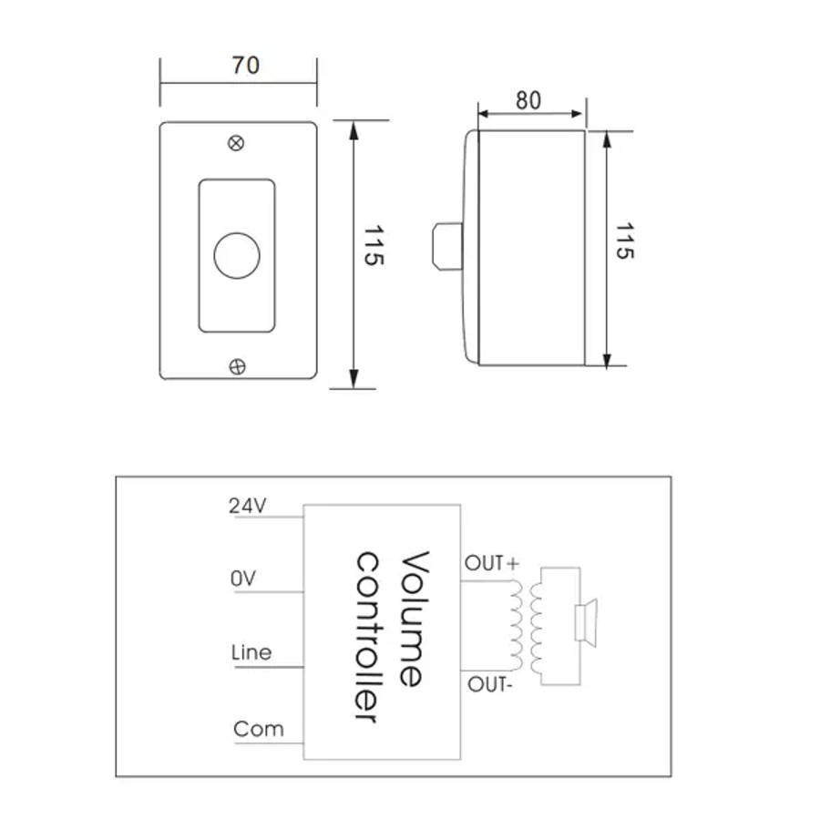 FILO - 100W VOLUME CONTROL WITH TRANSFORMER WITH BACK BOX