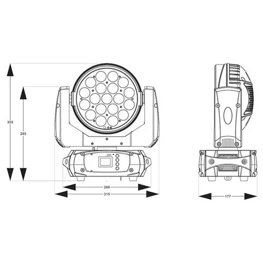 BEAMZ FUZE1910 LED MOVING HEAD WASH WITH RING CONTROL 19x 10W RGBW