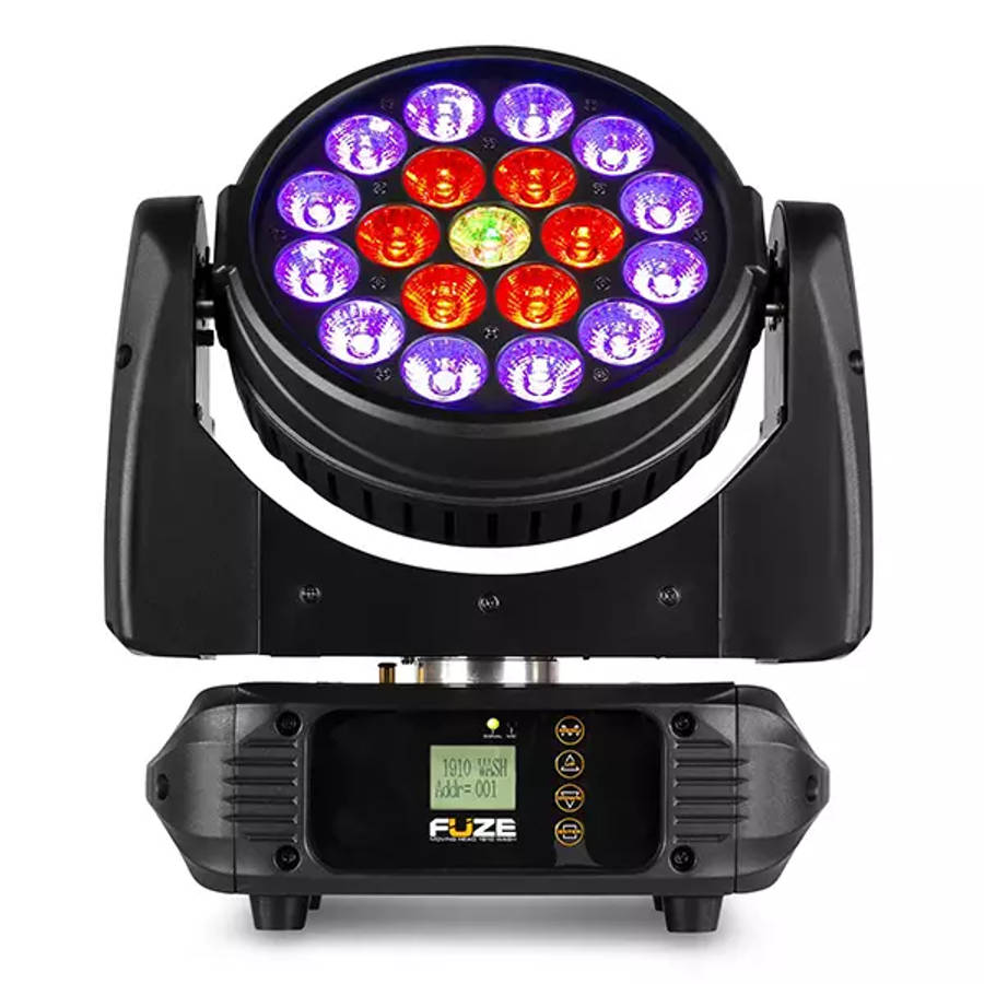 BEAMZ FUZE1910 LED MOVING HEAD WASH WITH RING CONTROL 19x 10W RGBW