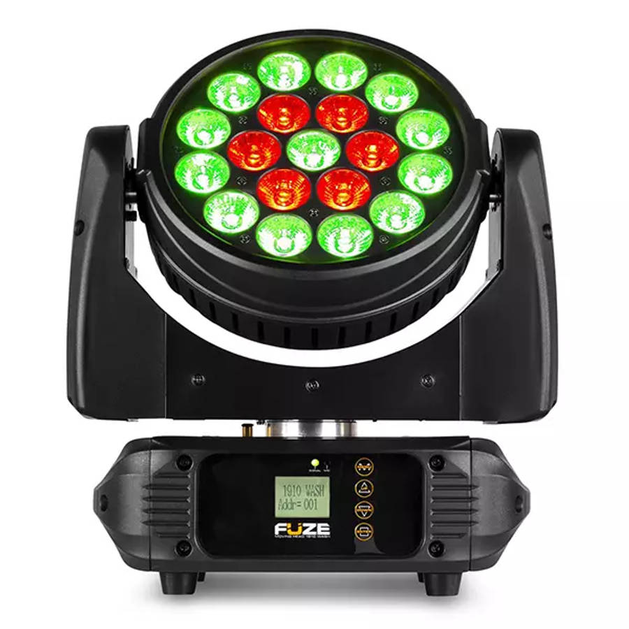 BEAMZ FUZE1910 LED MOVING HEAD WASH WITH RING CONTROL 19x 10W RGBW