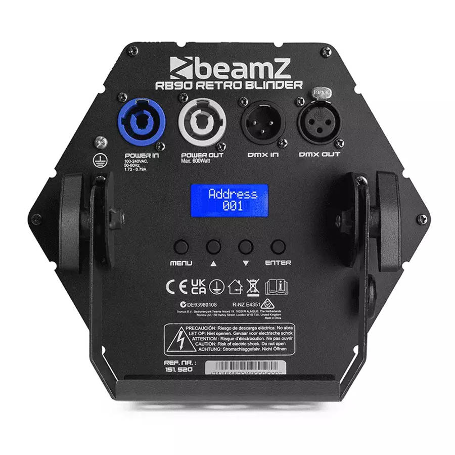 BEAMZ RB90 LED DECO RETRO BLINDER IP20 3x 30W RGBA