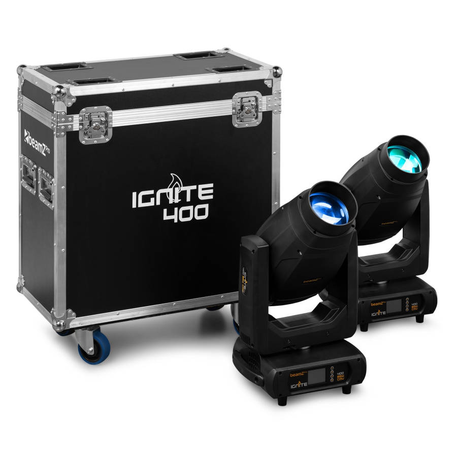 BEAMZPRO IGNITE400 LED MOVING HEAD BEAM-SPOT-WASH 1x 400W [2 IN A FLIGHTCASE]