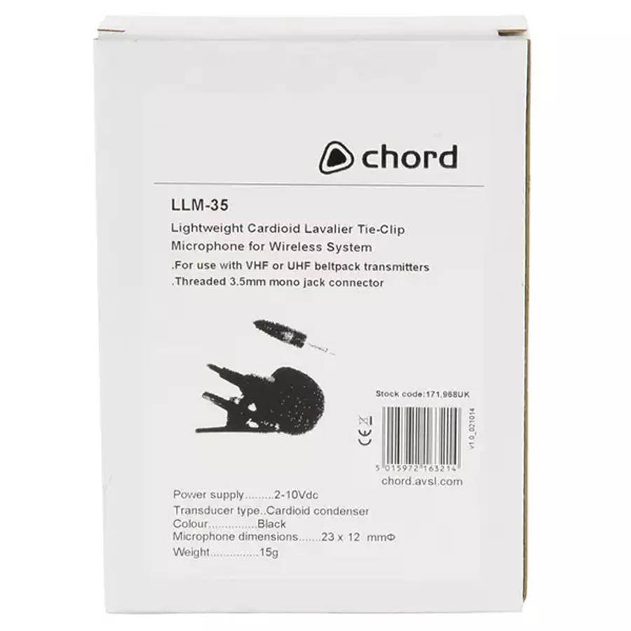 CHORD LLM-35 LAPEL MICROPHONE BLACK 3.5mm