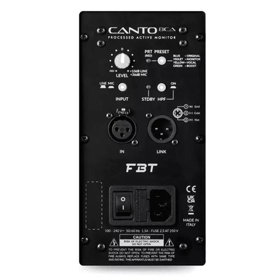 FBT - CANTO8CAB 8in ACTIVE SPEAKER 200W + 100W RMS BLACK