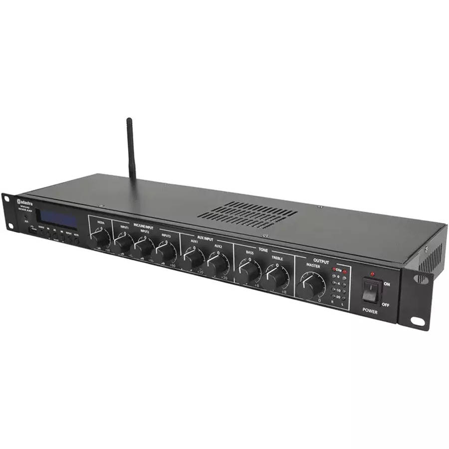 ADASTRA MM240 1U STEREO PA MIXER-AMPLIFIER USB/BT/FM 4OHM 2 X 120W
