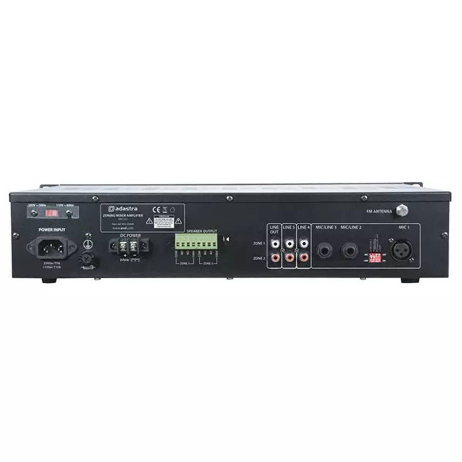 ADASTRA RM1202 MIXER AMPLIFIER USB/SD/FM/BT 2 ZONE 100V 120W