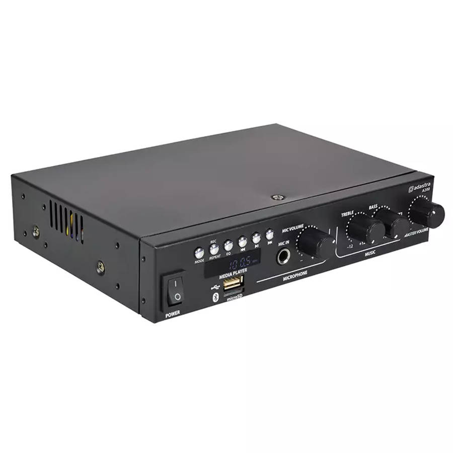 ADASTRA A200 COMPACT STEREO PA MIXER-AMPLIFIER USB/BT/FM 8OHM 2 X 100W