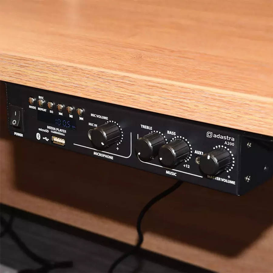 ADASTRA A200 COMPACT STEREO PA MIXER-AMPLIFIER USB/BT/FM 8OHM 2 X 100W