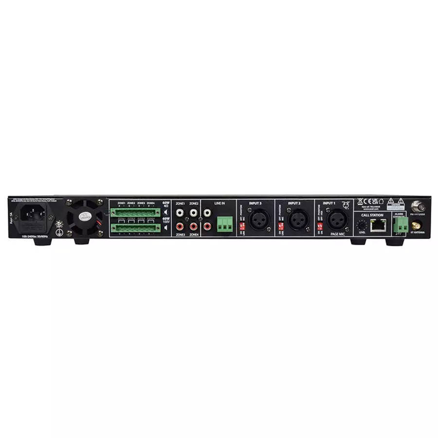 ADASTRA RM4460 MIXER AMPLIFIER USB/SD/FM/BT 4 ZONE 100V 60W