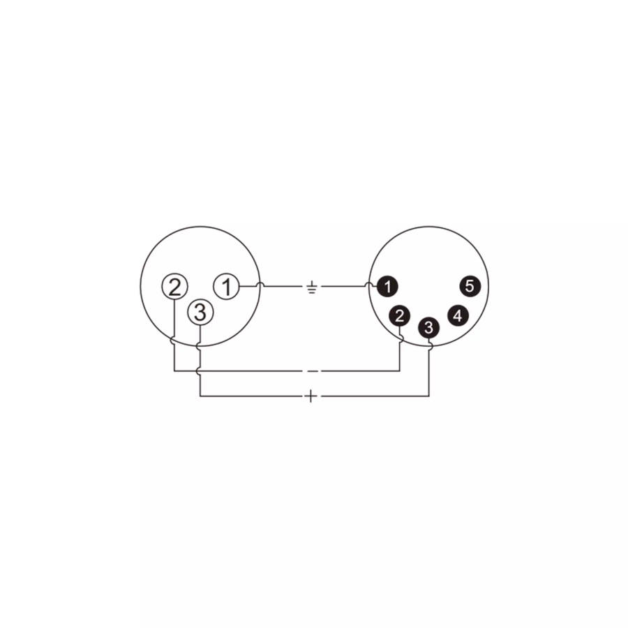 ROXTONE ADAPTOR 5-PIN XLR MALE - 3-PIN XLR FEMALE