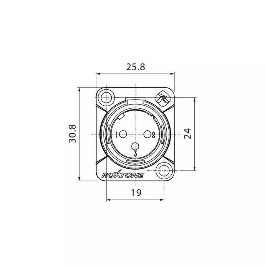 ROXTONE CONNECTOR XLR CHASSIS MOUNT MALE