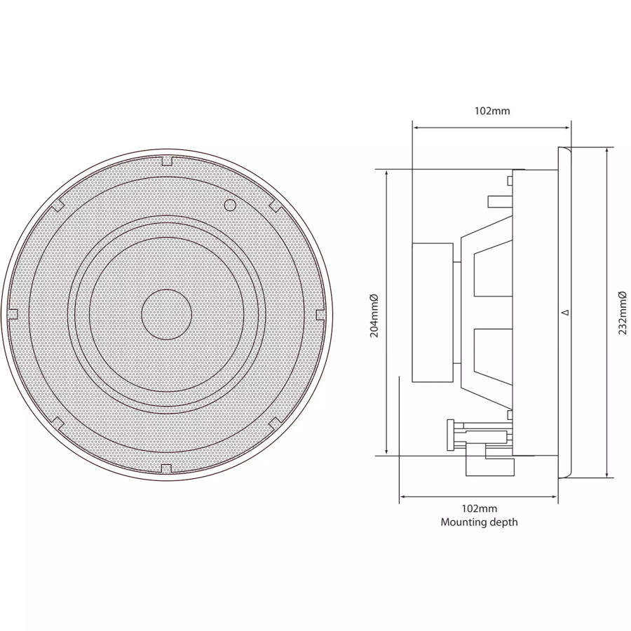 ADASTRA SL6 CEILING SPEAKER FRAMELESS 6.5INCH WHITE 40W 8OHM