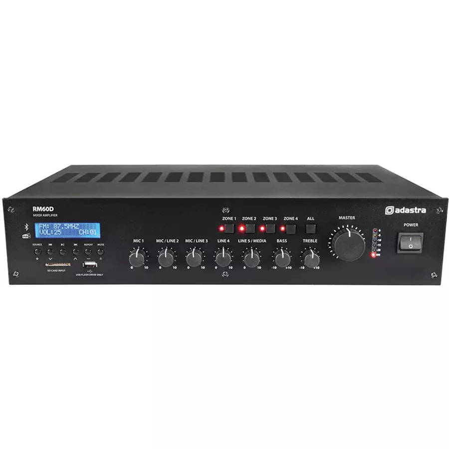 ADASTRA RM60D MIXER AMPLIFIER USB/BT/FM/DAB+ 100V 60W