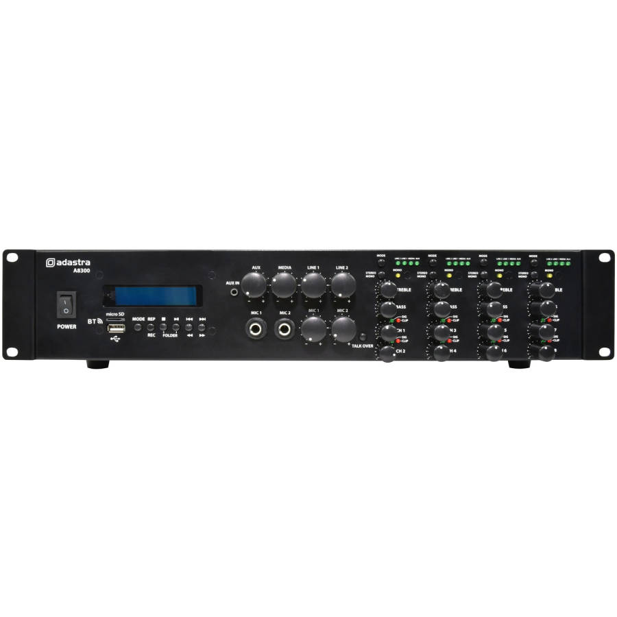 ADASTRA A8300 2U MIXER AMPLIFIER 8X 300W
