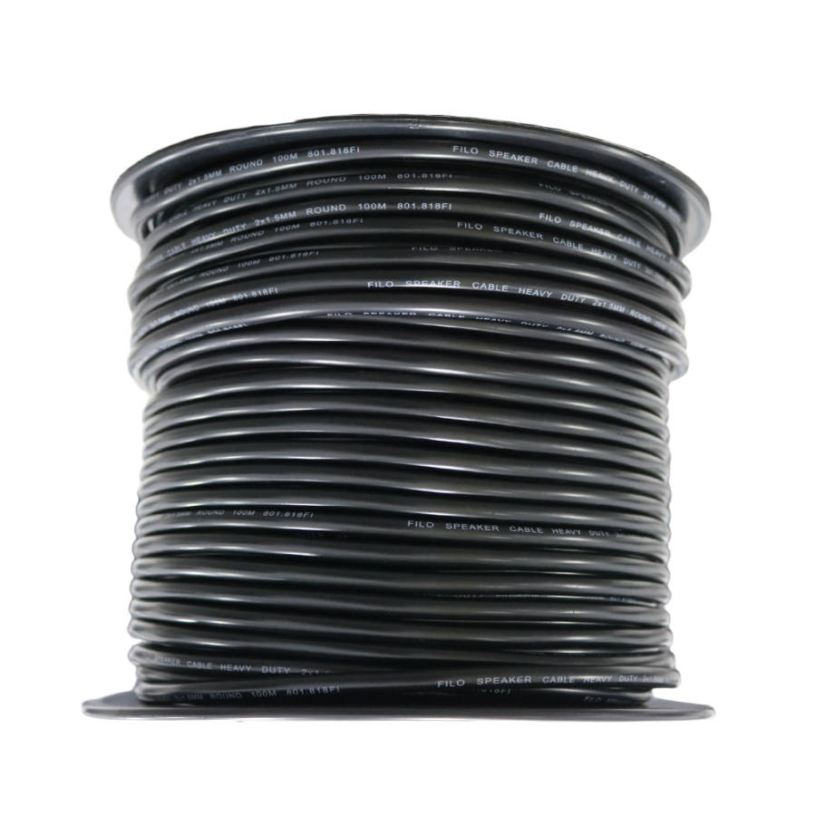 FILO RO1.5B SPEAKER CABLE 1.5MM BLACK ROUND 100M