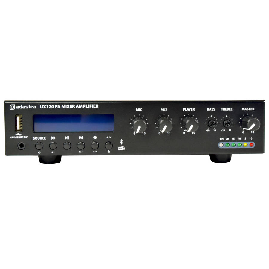 ADASTRA UX120 100V MIXER AMPLIFIER 120W USB/FM/BT