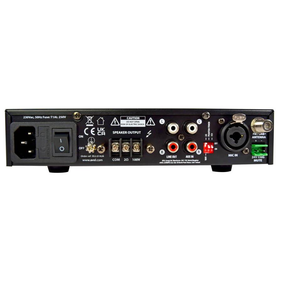 ADASTRA UX120 100V MIXER AMPLIFIER 120W USB/FM/BT