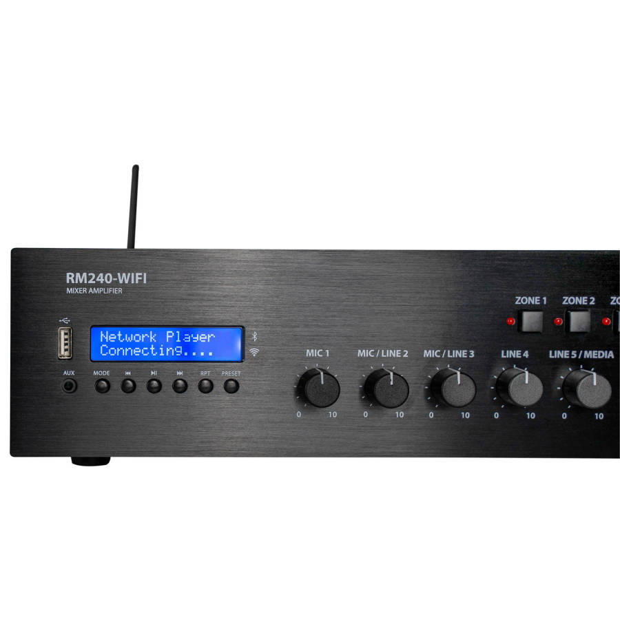 ADASTRA RM240D-WIFI 100V MIXER AMPLIFIER 240W USB/BT/FM/DAB+/WIFI