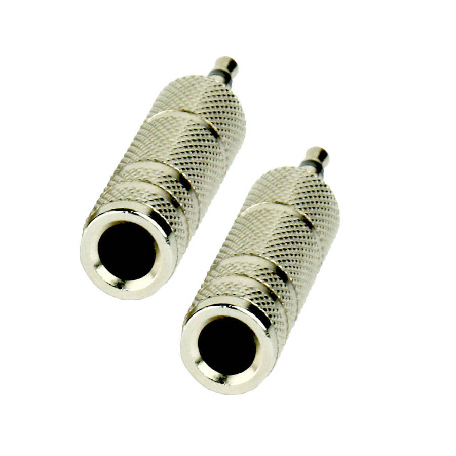 Tecnix 1/4" Jack to Mini Jack Stereo - Stereo Silver Chassis Adaptor