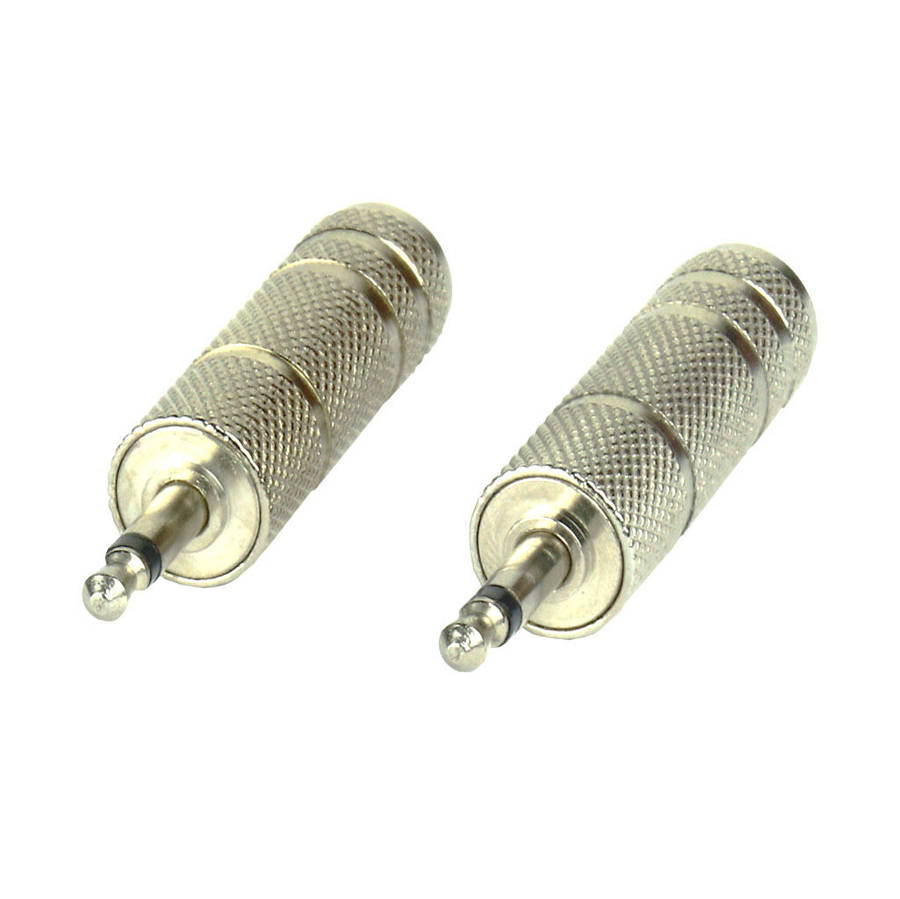 Tecnix 1/4" Jack to Mini Jack Stereo - Stereo Silver Chassis Adaptor