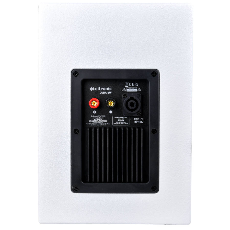 CITRONIC CUBA-6W WALL MOUNT SPEAKER 6INCH WHITE 100W 8OHM