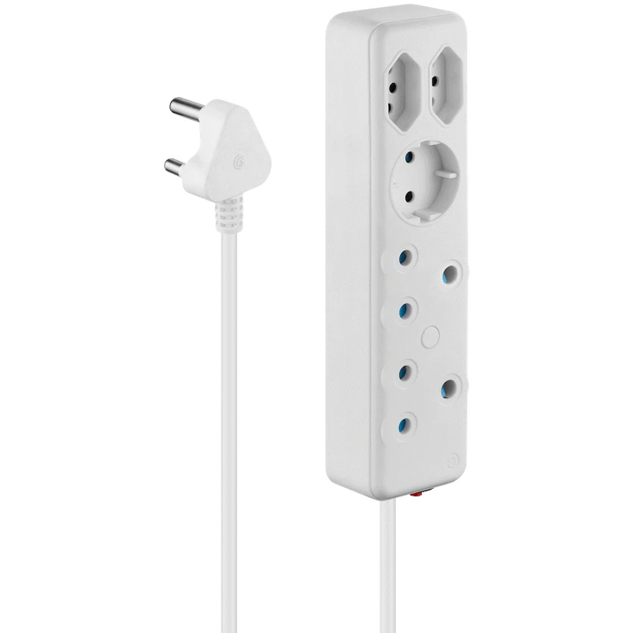 SWITCHED 5 Way Multiplug - White