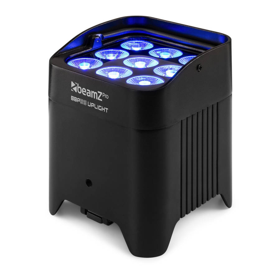 BEAMZPRO BBP59 LED BATTERY UPLIGHT PAR IP65 9x 12W RGBAWUV