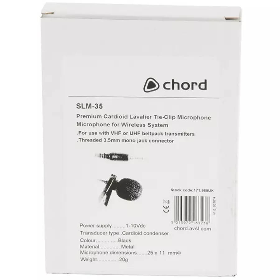 CHORD SLM-35 LAPEL MICROPHONE BLACK 3.5mm