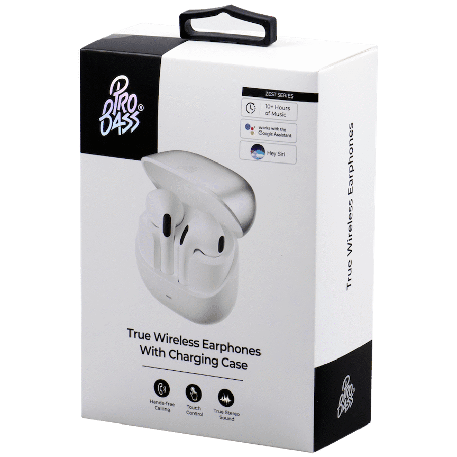 Pro Bass Zest Series TWS Earphones - Silver
