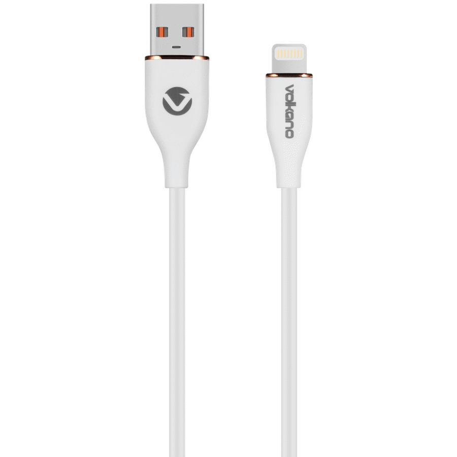 Volkano Flexi Series USB to MFI Lightning 1.5m 5v 2.4a 12w - White