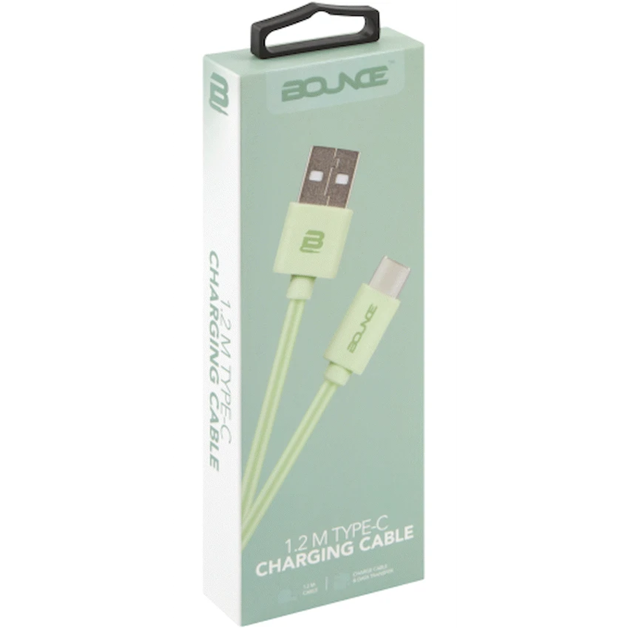 Bounce Cord series 10W 2m USB toType C cable - Green