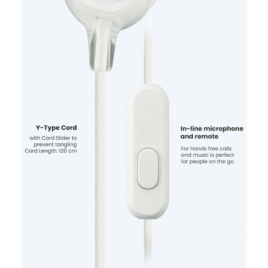 Sony MDR-EX15AP (White) InEar Earphone with Mic for iPhone - Android - Blackberry
