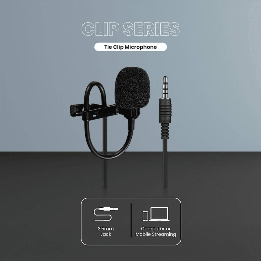 Volkano Clip series 3.5mm Tieclip Microphone