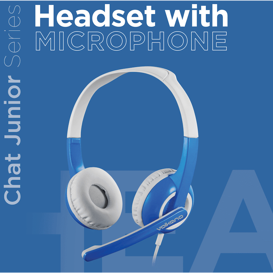 Volkano Kids Chat Junior series headset with mic - Blue