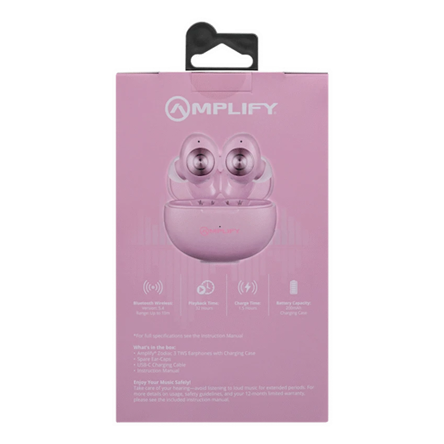 Amplify Zodiac 3 True Wireless Earphones - Pink