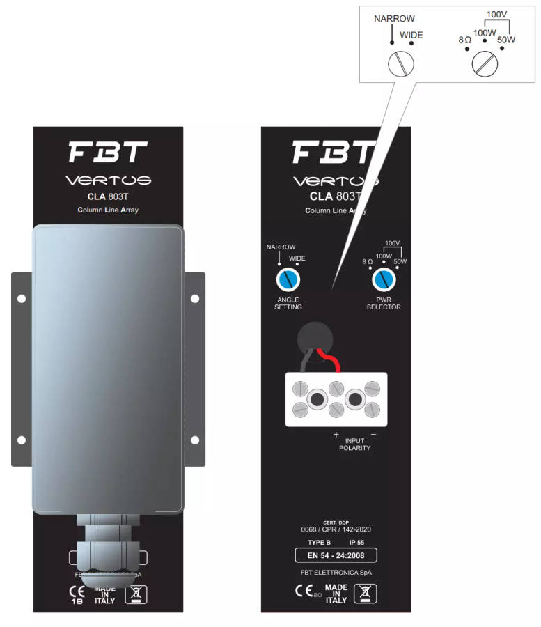 FBT VERTUSCLA803TB COLUMN SPEAKER SYSTEM 8X 3INCH BLACK 220W 100V