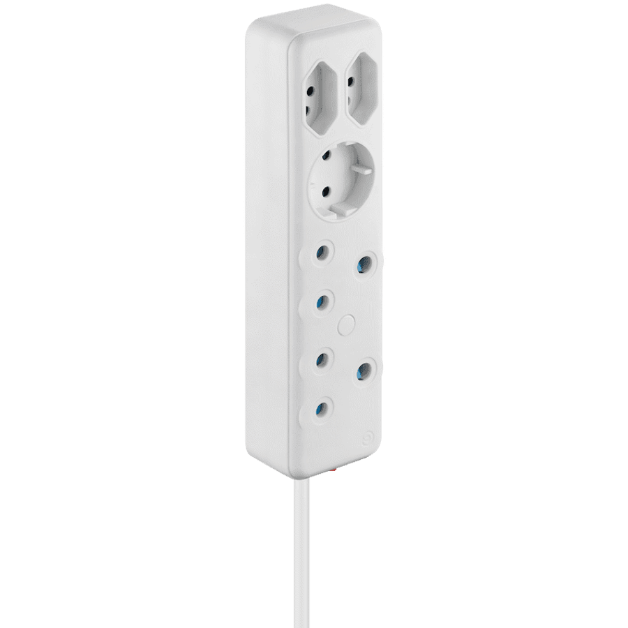 SWITCHED 5 Way Multiplug - White
