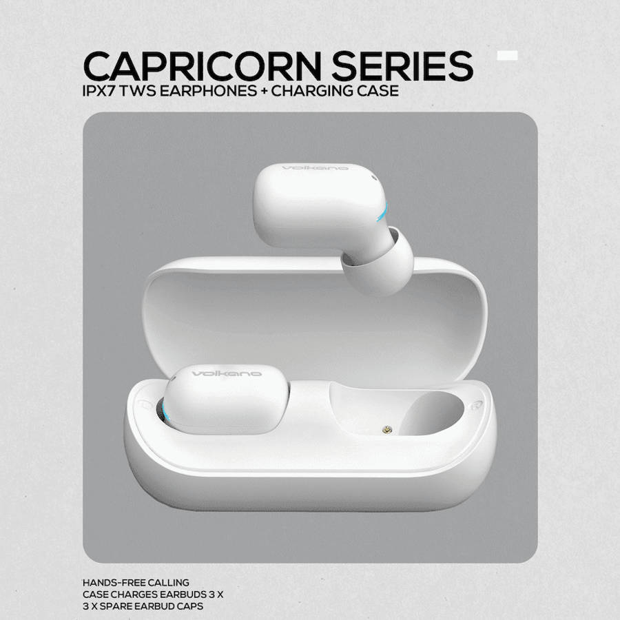 Volkano Capricorn Series IPX7 TWS Earphones with Charging Case