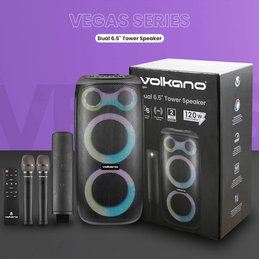 Volkano Vegas Series Dual 6.5" Tower Speaker