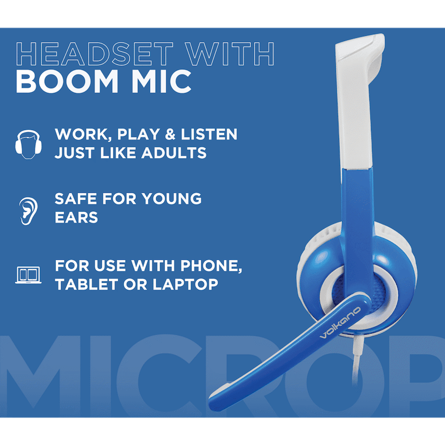 Volkano Kids Chat Junior series headset with mic - Blue