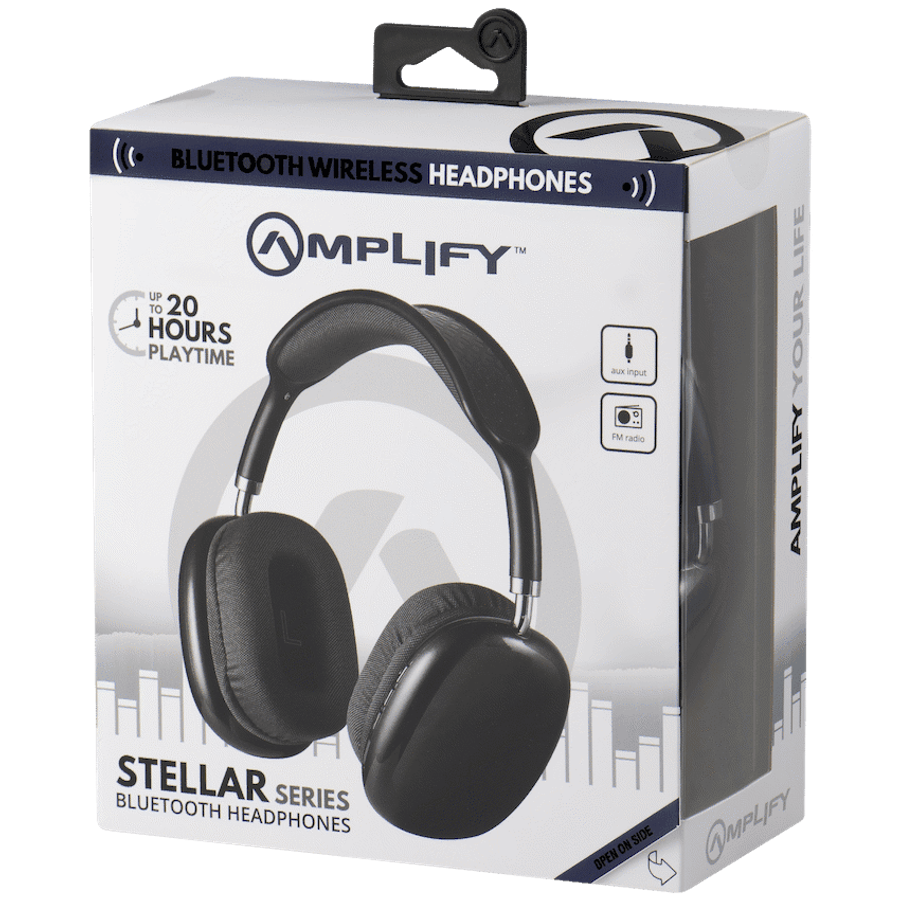 Amplify Stellar Series Bluetooth Headphones - Black