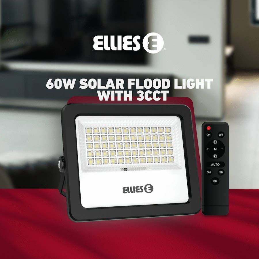 Ellies Nebula Series 60W Solar Flood Light  with 3CCT -BK