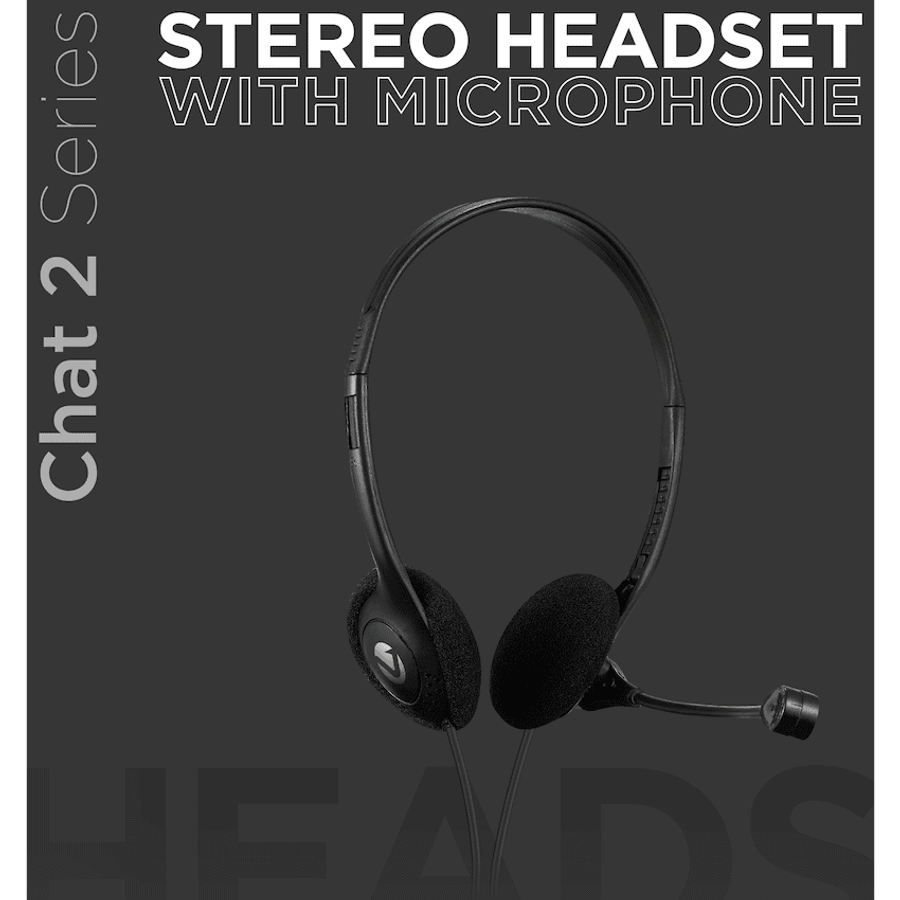 Volkano Chat 2 Stereo Headset with Boom Microphone