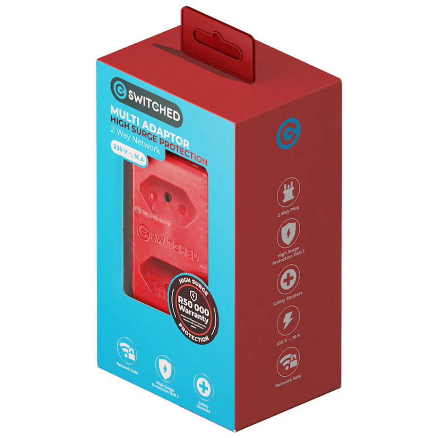 Switched 2-way High Surge Protection Network Router Safe Adaptor 230v-16A